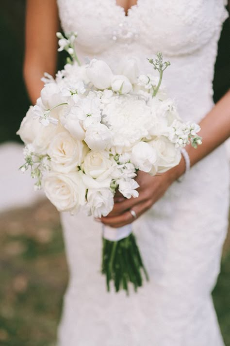 Best of 2015: Bouquets White Rose Wedding Bouquet, Bridal Bouquet Flowers, All White Wedding, White Bridal Bouquet, Galia Lahav, White Wedding Bouquets, White Wedding Flowers, Mod Wedding, White Bouquet