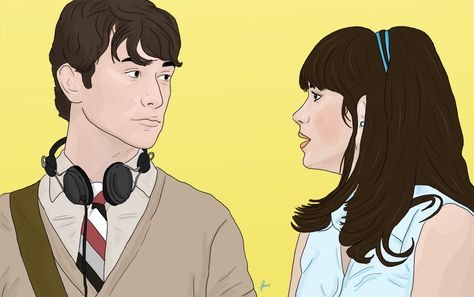 500 days of summer 500 Days Of Summer Sketch, Minimal Posters, Summer Drawings, Georgia Country, 500 Days Of Summer, 500 Days, Joseph Gordon Levitt, Minimal Poster, Zooey Deschanel