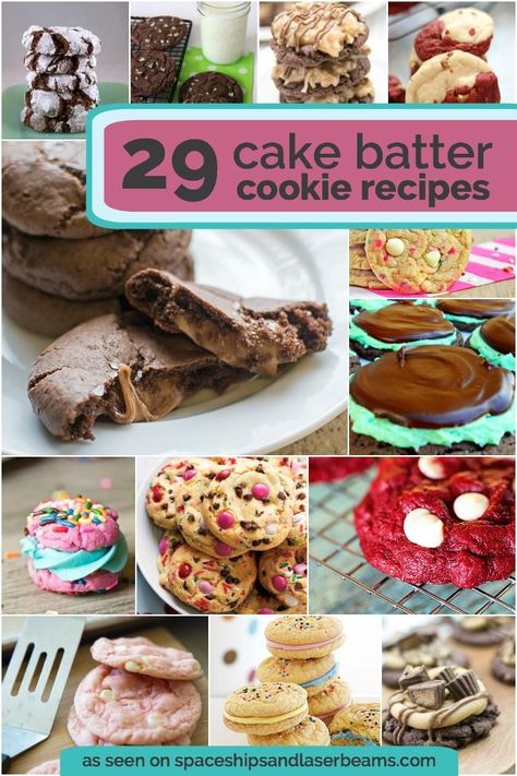 cake-box-batter-cookie-recipes Cake Batter Cookies Recipe, 29 Cake, Crispy Oven Fried Chicken, Cake Batter Cookies, Boxed Cake Mixes Recipes, Cake Mix Desserts, Spaceships And Laser Beams, Cakes And Cookies, Cake Mix Cookie Recipes