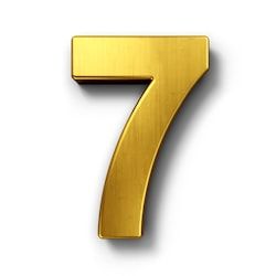 3d rendering of the number 7 in gold metal on a white isolated background. V Logo Design, Golden Number, 7 Logo, Gold Stock, Logo Number, Heart Template, Number Design, Alphabet Design, Number 7