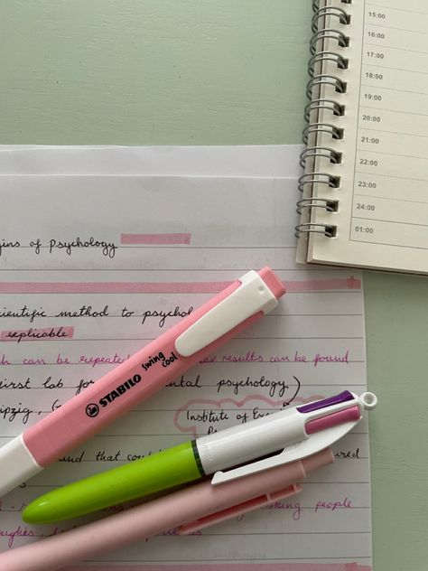 imperfect notes are good too <3 #psychology #notes #studying #pink #green Psychology Student Aesthetic Pink, Psych Notes Aesthetic, Psychology Pink Aesthetic, Psychology Notes A Level Aesthetic, General Psychology College Notes, Pink Psychology, Pink And Green School Supplies, Notes Studying, Study Girl