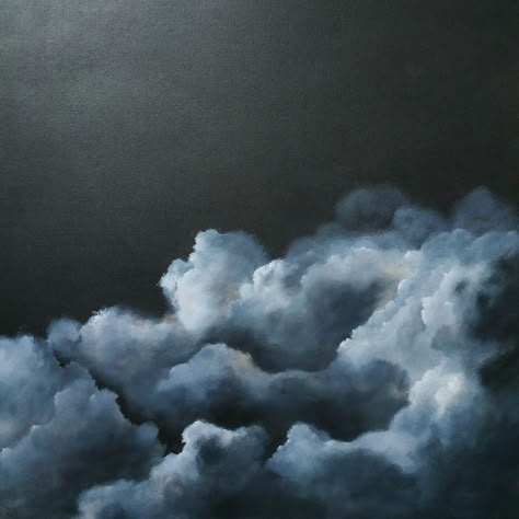 Storm Clouds Painting Acrylic, Stormy Clouds Drawing, Stormy Sky Painting Acrylic, Stormy Clouds Painting, Moody Painting Ideas, Night Clouds Painting, Dark Cloud Painting, Clouds Art Drawing, Stormy Painting