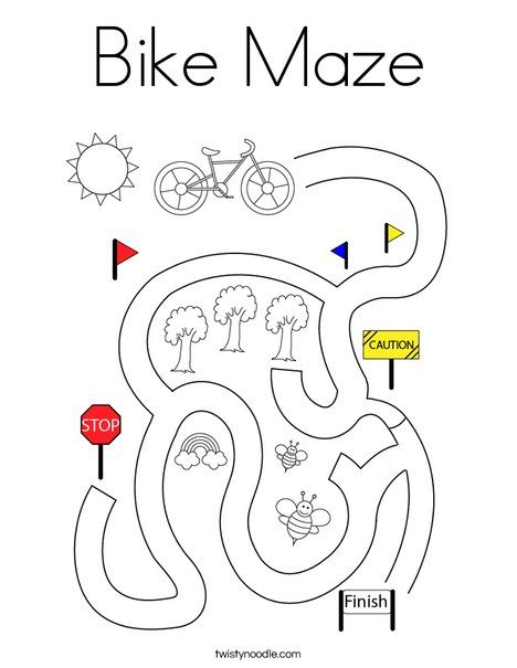 Bycicle Craft For Preschool, Bycicle Activities For Preschool, Traffic Kindergarten Activities, Bike Safety Activities For Preschoolers, Maze Anak Tk, Bike Safety Activities, Summer Lesson Plans, Bicycle Crafts, Preschool Worksheets Free Printables