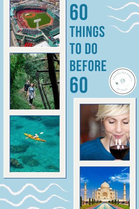 Don't let turning 60 slow you down! Get out there and do something new--like learning a language or taking up painting. Here are some ideas for things to cross off your bucket list before hitting the big 6-0. 60 Before 60 Bucket List, 60 Things To Do Before You Turn 60, Bucket List Ideas For Women, Outdoor Hobbies, Learning A Language, Goals List, 62nd Birthday, 2023 Goals, Up Painting