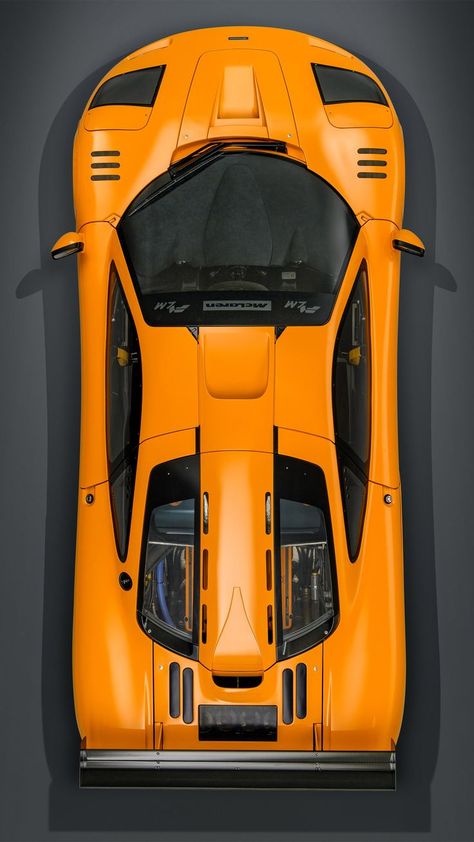 F1 Design, Car Top View, Mclaren F1 Lm, Aesthetic Bike, Orange Car, Mclaren F1, Pretty Cars, Car Ads, Sports Cars Luxury