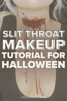 Halloween Murderers Makeup, Halloween Makeup Fake Wounds, Fake Cuts Halloween, How To Make Fake Wounds, Neck Wound Makeup, Fake Cuts Make Up, Cut Throat Makeup, Wound Makeup Tutorial, Halloween Fake Wounds