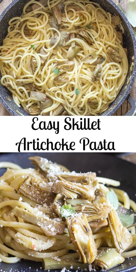 Pasta Dinner Recipes Easy, Artichoke Spaghetti, Italian Skillet, Easy Italian Pasta, Italian Pasta Recipe, Noodle Doodle, Easy Pasta Dinner Recipes, Artichoke Pasta, Dinner Recipes Easy