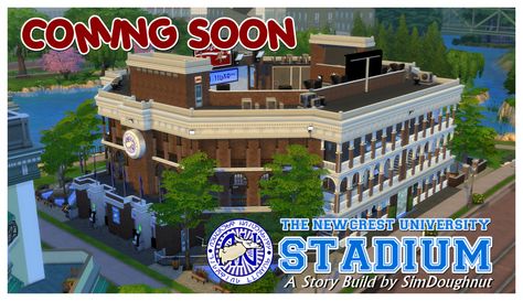 Just a little promo for the Newcrest Stadium and Stuff pack I will be featuring soon on my blog. Look for it either tomorrow or Tuesday.  Have fun :)! Sims 4 Stadium, Sims 4 Community Lots, Sims 2 University, Sims 4 Jobs, Lotes The Sims 4, The Sims 4 Lots, Sims 4 Blog, Sims 4 Black Hair, Metal Tub