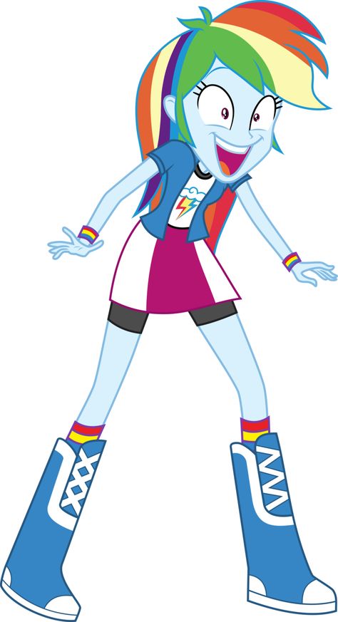 Rainbow Dash Super Excited by Uponia on @DeviantArt Rainbow Dash Equestria, Equestria Girls Rainbow Dash, Friendship Games, Rainbow Socks, Equestrian Girls, Cartoon Books, My Little Pony Characters, Mlp Equestria Girls, Girl Rainbow