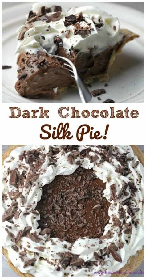 Chocolate Silk Pie Recipe, Silk Pie Recipe, Chocolate Silk Pie, Silk Pie, Easy Chocolate Desserts, Fudge Easy, Chocolate Pie, Chocolate Pies, Köstliche Desserts