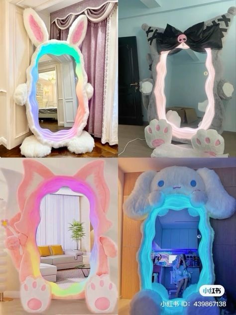 Sanrio Room, Different Pictures, Dream Bedroom Inspiration, Hello Kitty Rooms, Cute Furniture, Cool Mirrors, Cute Bedroom Decor, Cute Room Ideas, Kawaii Room