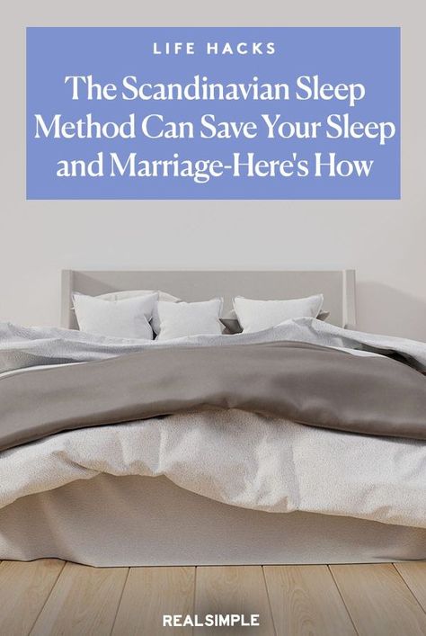 Separate Bedding For Couples, 2 Comforters On One Bed, Sleeping In Separate Rooms Couple, Separate Beds For Couples, Sleep Number Bed Hacks, Scandinavian Sleep Method Bed Making, Scandanavian Bedding, Scandinavian Sleep Method Bed Styling, Scandinavian Sleep Method Bed