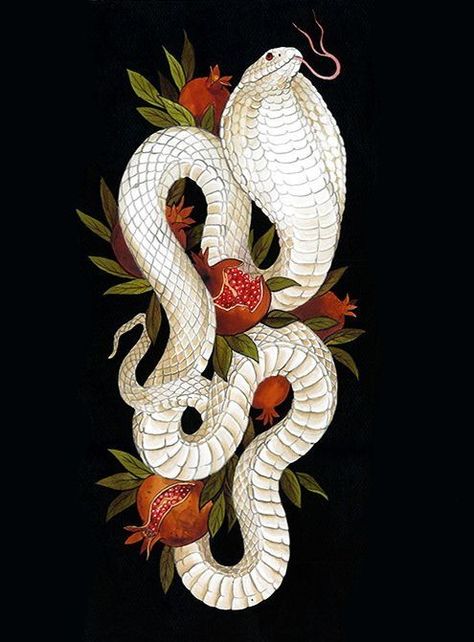 Cobra Tattoo, Snake Illustration, Snake Art, Japanese Tattoo Art, Arte Inspo, Goddess Art, Snakes, Cute Tattoos, Snake Print