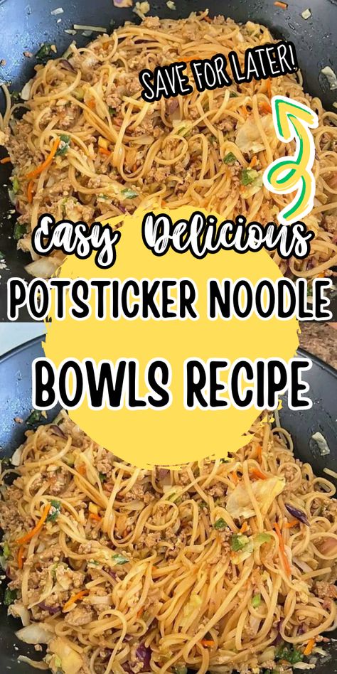 Potsticker Noodle Bowls Recipe: Comforting Asian Dish That’ll Warm You Right Up Potsticker Bowls, Recipes Using Potstickers, Potsticker Noodle Bowl, Potsticker Meal, Pot Sticker Noodles, Pot Sticker Noodle Bowl, Yum Bowls, Potsticker Noodle Bowl 12 Tomatoes, Noodle Bowl Recipes