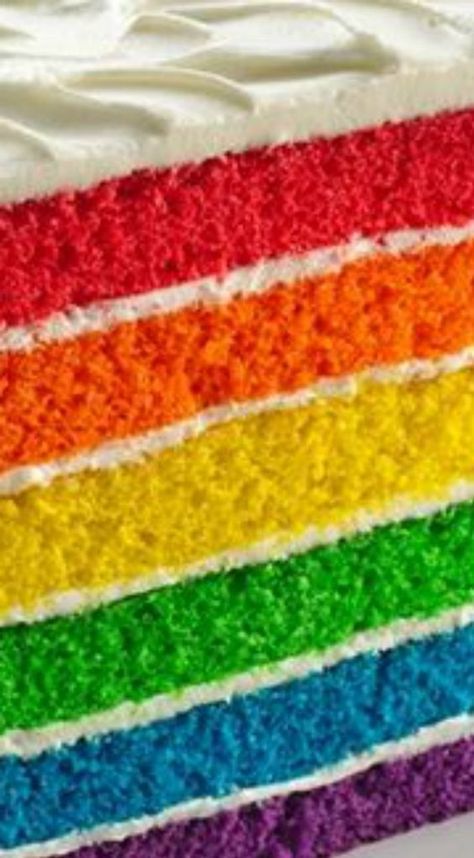 Rainbow Cake Recipe From Scratch, Backyard Sleepover, Easy Rainbow Cake Recipe, Easy Rainbow Cake, Multi Color Cake, Cupcake Rainbow, Rainbow Layer Cake, Fancy Deserts, Rainbow Foods