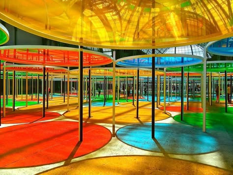 Urban Spaces Design, Grand Palais Paris, Daniel Buren, Urban Intervention, Urban Lighting, Shade Structure, Canopy Outdoor, Grand Palais, Architecture Project