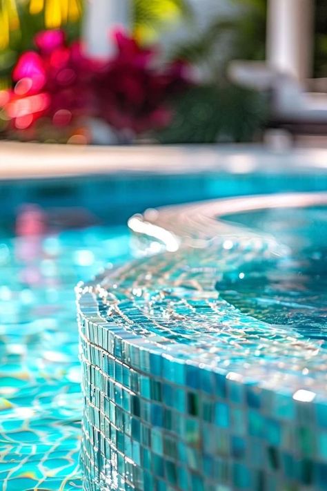 Refreshing Pool Tile and Coping Design Tips Tile Pool Ideas, Swimming Pool Tiles Ideas, Pool Coping And Tile, Pool Tile And Coping, Pool Coping Ideas, Pool Coping Tiles, Pool And Patio Ideas, Spa Tile, Rectangle Pool