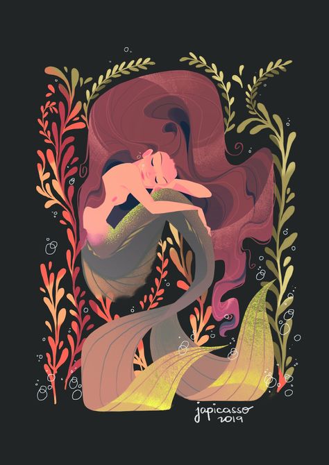 Jane Pica on Twitter: "Day 9: Sleeping Siren #Mermay2019… " Sleeping Mermaid Drawing, Siren Digital Art, Mermaid Illustration Art, Little Mermaid Illustration, Mermay Illustration, Siren Illustration, Siren Drawing, Sleep Illustration, Sleeping Illustration