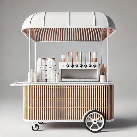 Soooo, we're been working on some concepts for a BOBA cart 👀👀👀 STAY TUNED. Coffee Shop Cart, Ice Cream Cart Design, Food Cart Design Ideas, Boba Cart, Hot Cocoa Bar Cart, Ice Cream Trolley, Ice Cream Booth, Coffee Cart Ideas, Floral Cart