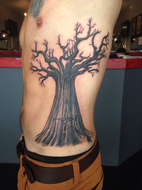 Freehand baobab tree Aidin Chimney did. #tattoo #tree #baobab #TBCTC #blackandgrey #blackspades Baobab Tree Tattoo, Dead Tree Tattoo, Tree Tat, Family Tree Tattoo, Mommy Tattoos, C Tattoo, Tree Tattoo Designs, Baobab Tree, Design 2023