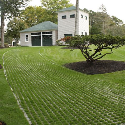 This lattice concrete grid filters rainwater back into the soil and creates a natural pathway filled with life. Use it to create grassy paths and driveways. Mondo Grass Driveway, Grassy Driveway, Grass Driveway Pavers, Grass Pavers Driveway, Natural Pathway, Driveway Materials, Garden Pool Design, Grass Driveway, Permeable Driveway