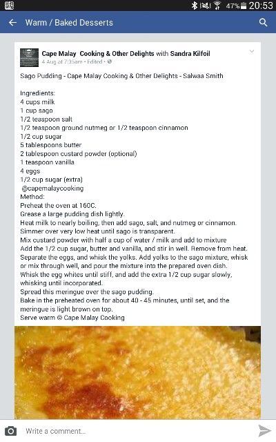 Easy Sago Pudding South African, Sago Pudding Recipe South Africa, Sago Pudding South African, Sago Pudding Recipe, Afrikaans Recipes, Sago Pudding, Hot Puddings, Cape Malay, African Dishes