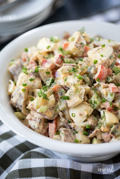 Once you learn how to make it, this cajun potato salad recipe will quickly become your new favorite. #recipe #sidedish #potatosalad #cajun #picnic #barbecue #potluck #salad #potatoes Cajun Potato Salad Recipe, Cajun Potato Salad, Unique Pasta Salad, Cajun Potatoes, Potatoe Salad, Potato Salad Recipe Easy, Best Pasta Salad, Potato Salad Recipe, Best Salad Recipes