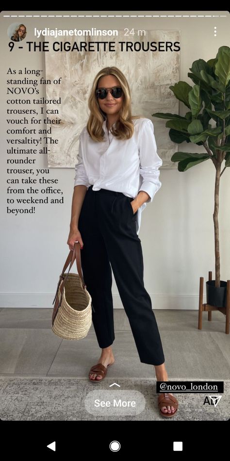 Lydia Tomlinson, Classic Chic Style, Classy Street Style, Black White Outfit, Cropped Linen Pants, Layered Fashion, Paris Outfits, Minimalist Chic, Classy Chic