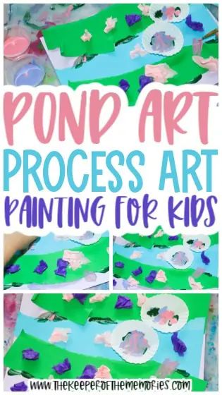 Pond Life Preschool Activities Art Projects, River Preschool Activities, Pond Preschool, Kindergarten Painting, Pond Life Theme, Process Art Preschool, Pond Crafts, Spring Theme Preschool, Nature Preschool