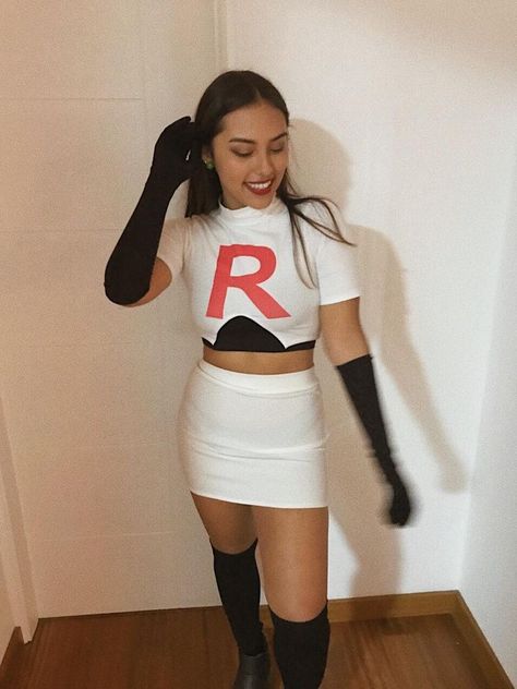 Jesse Team Rocket Costume, Womens Pokemon Costume, Pokemon Team Rocket Costume, Team Rocket Couple Costume, Pokemon Halloween Costume Women, Jessie And James Costume, Jesse And James Team Rocket Costume, Halloween Costumes For Asians, Pokémon Halloween Costume