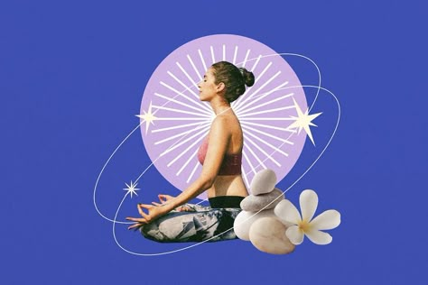 Meditating woman background, creative wellness collage | premium image by rawpixel.com / Kappy Meditation Graphic Design, Yoga Poster Design Graphics, Yoga Collage, Wellness Collage, Yoga Poster Design, Creative Wellness, Meditating Woman, Woman Background, Yoga Shoot