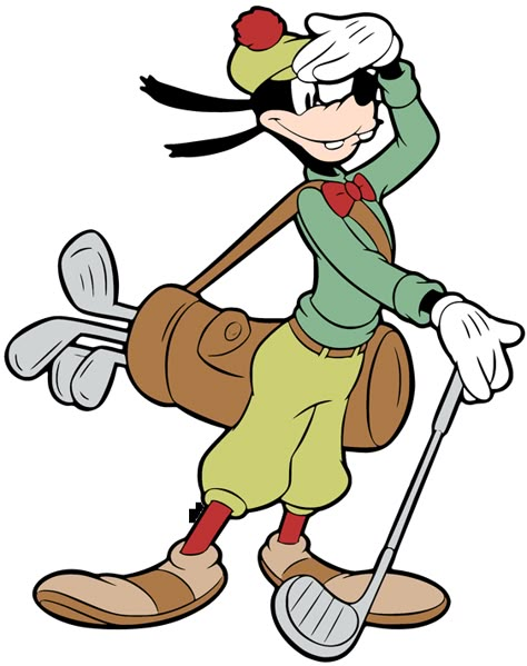 Disney Characters Goofy, Golf Clip Art, Golf Cartoon, Golf Drawing, Goofy Golf, Disney Golf, Disney Clipart, Goofy Disney, Golf Art