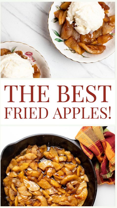 Skillet Cinnamon Apples, Cast Iron Skillet Fried Apples, Skillet Fried Apples, Sauteed Apples, Apple Cinnamon Recipes, Slow Cooker Applesauce, Pan Pork Chops, Apple Brown Sugar, Fall Feast