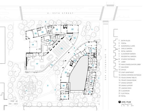 Gallery of University of Chicago Campus North Residential Commons / Studio Gang - 34 Block Plan, Campus Design, Concept Models Architecture, University Architecture, University Of Chicago, Student House, Site Plans, Landscape Concept, Social Space