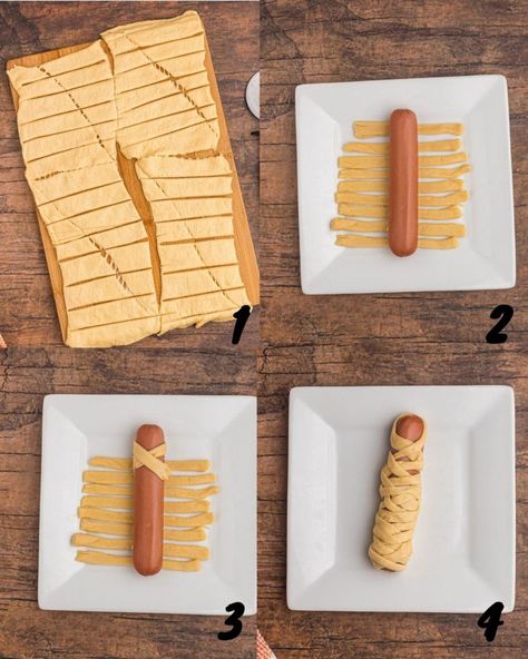 Air Fryer Mummy Dogs - Air Frying Foodie Air Fryer Mummy Dogs, Halloween Charcuterie Board Mummy, Mummy Dogs Air Fryer, Mummy Hot Dogs Air Fryer, Hot Dog Mummy Recipe, Mummy Wrapped Hotdogs, Halloween Mummy Hotdogs, Mummies In A Blanket, Mummy Dogs Recipe Crescent Rolls