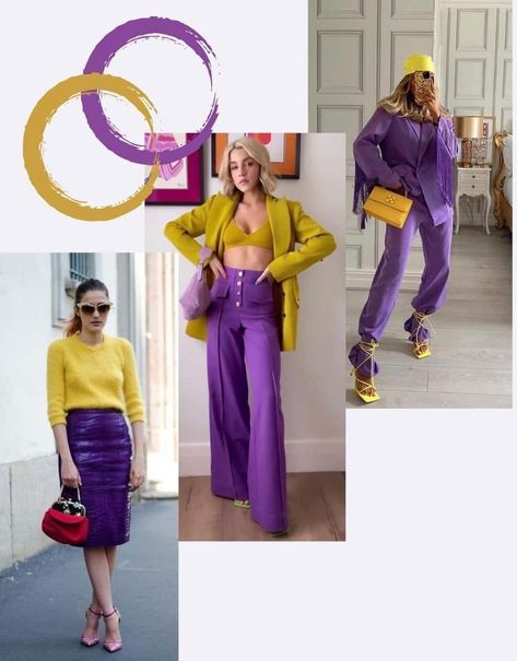 Purple Combination Outfits, Outfits Color Combos, 1999 Outfits, Purple Pants Outfit, Purple Combination, Purple Outfit, Colour Combinations Fashion, Color Combos Outfit, Color Combinations For Clothes