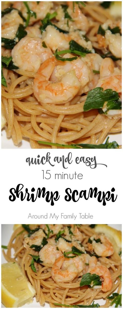 Easy Shrimp Scampi Recipe, Wheat Pasta Recipes, Italian Shrimp Recipes, Family Pasta, Easy Shrimp Scampi, Serve Over Rice, Whole Wheat Spaghetti, Shrimp Scampi Recipe, Zucchini Recipe