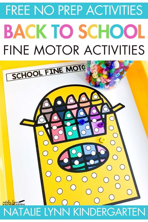 Are you looking for simple fine motor skills activities for your preschool or kindergarten classroom? These free no prep back to school fine motor skills activities can be added to your morning tubs, fine motor centers, and literacy centers so you can pack as much fine motor skills practice into your day as possible. This fine motor skills activities are perfect for the first day of school, first week of school, or your back to school lesson plans. Grab these free fine motor skills mats here. Back To School Fine Motor Activities For Preschool, Preschool Morning Tubs, First Week Of Preschool Activities, Free Fine Motor Activities, Back To School Activities For Preschool, Preschool Language Arts Activities, Fine Motor Activities For Kindergarten, Back To School Fine Motor, Centers In Preschool