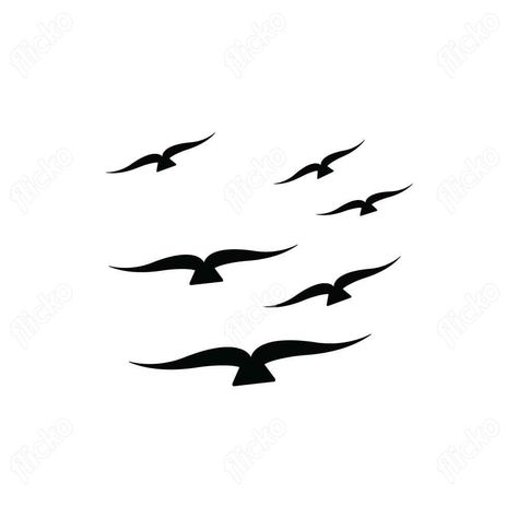 Bird Outline, Book Drawings, Element Illustration, Bird Migration, Book Drawing, Flat Vector, Black Bird, Vector Icons, High Res