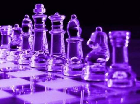 Purple Light, Chess Board, Chess, Purple, Glass