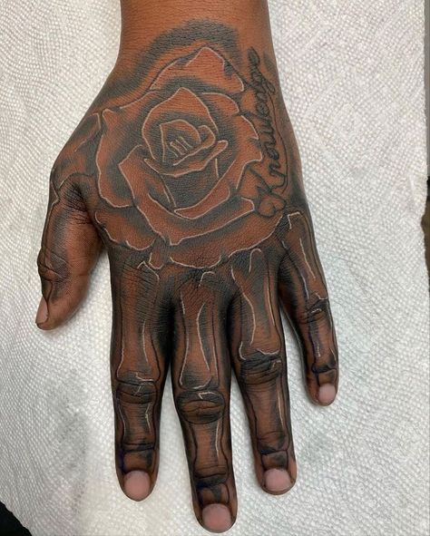 Toosii Heart Tattoo, Rip Hand Tattoos For Guys, Good Hand Tattoos For Men, Black Male Hand Tattoos, Hand Tats Men Black, Hood Hand Tattoos For Men, Best Hand Tattoos Men Unique, Hand Tattoo Designs Men Ideas, Skeleton Tattoo Hand Men