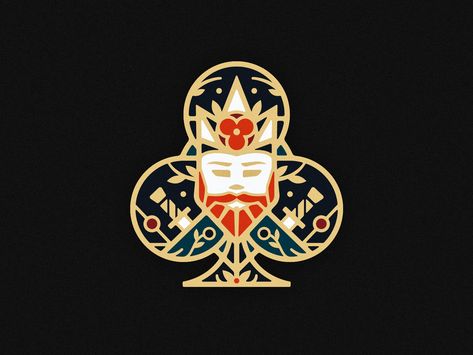 King of Clubs by Nick Matej King And Queen Pictures, King Of Clubs, Card Tattoo Designs, Casino Logo, Text Logo Design, Playing Cards Design, Days Of Type, Heart Illustration, Font Illustration