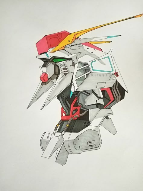 Gundam Head Art, Gundam Sketch, Gundam Tattoo, Hathaway's Flash, Gundam Hathaway, Gundam Drawing, Xi Gundam, Gundam Head, Fallout Concept Art