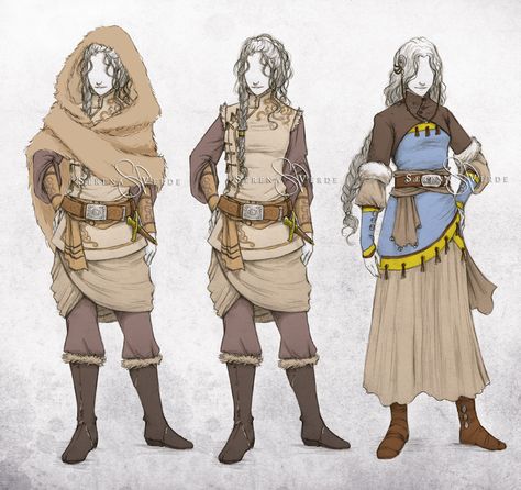 Inavesu clothing - Messirama (human) by SerenaVerdeArt Desert Clothing, Hawke Dragon Age, Character Design Cartoon, Character Design Challenge, Art Outfits, Fantasy Magic, Medieval Clothing, Fantasy Inspiration, Fantasy Clothing