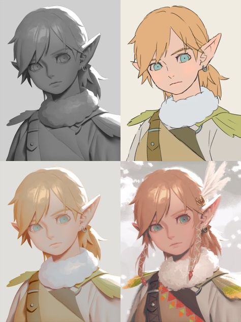 Coloring Step By Step Digital, Kirby And The Forgotten Land, Grayscale Art, Digital Sketchbook, Color Tutorial, Super Mario Odyssey, Botw Zelda, Art Hacks, Character Sheets