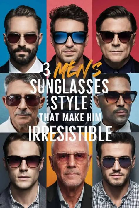 Ladies, admit it – there's something about a man in sunglasses that just oozes cool. But did you know the right pair can transform his look, and maybe even inspire your own style? . Let's explore three men's sunglasses styles that are downright irresistible, and you might just find yourself… Italian Sunglasses Men, Men Sunglasses Outfit, Men’s Glasses Style 2024, Men’s Fashion Sunglasses, Men Sunglasses Aesthetic, Formal Dresses For Men, Giorgio Armani Sunglasses, Mens Sunglasses Fashion, Sporty Sunglasses