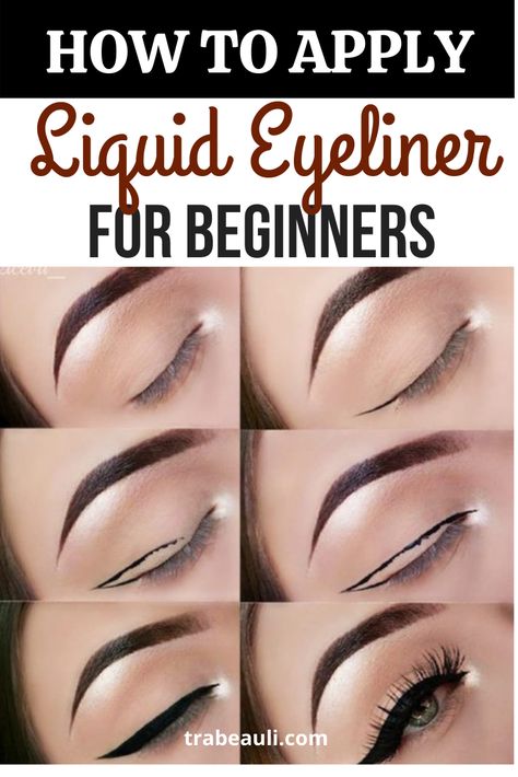 Liquid Eyeliner For Beginners, Wings Makeup, Apply Liquid Eyeliner, Beginners Eyeliner, Eyeliner Techniques, How To Do Eyeliner, Eyeliner Liquid, Eyeliner For Beginners, Eyeliner Waterproof