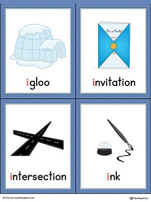 Letter I Words and Pictures Printable Cards: Igloo, Invitation, Intersection, Ink (Color) Worksheet.The Letter I Words and Pictures Printable Cards can be used for flashcards, various games, and help your student associate unfamiliar words with a picture. Colorful picture cards for the words: igloo, invitation, intersection, and ink. I Pictures Letter, Reading Beginners, Letter I Words, Baby Asl, Alphabet Word Wall Cards, I Words, Sound Pictures, Alphabet Word Wall, Color Worksheet