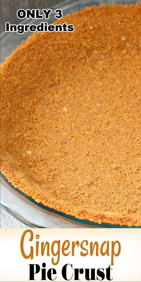 Gingersnap Pie Crust Gingersnap Pie Crust Recipe, Ginger Snap Pie Crust, Gingersnap Pie Crust, Gingersnap Crust Pumpkin Pie, Gingersnap Pie, Pumpkin Flavored Desserts, Gingersnap Crust Recipes, Pie Crust Art, Cheesecake Crust