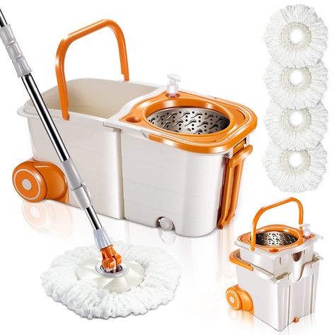 Spin Mops, Mop Set, Mop And Bucket, Mop System, Cleaning Buckets, Mop Bucket, Spin Mop, Cleaning Mops, Microfiber Mops